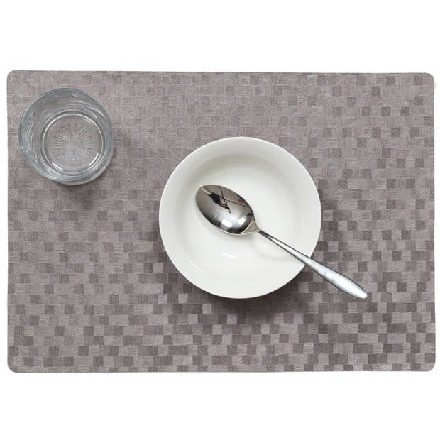 Stevige luxe Tafel placemats Stones grijs 30 x 43 cm - Placemats