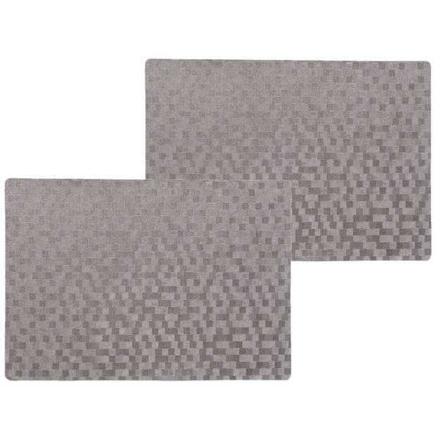 6x stuks stevige luxe Tafel placemats Stones grijs 30 x 43 cm - Placemats