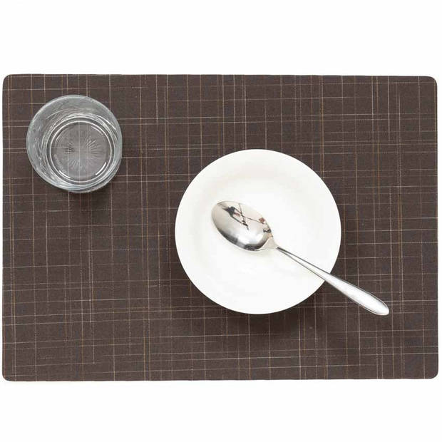 4x stuks stevige luxe Tafel placemats Liso bruin 30 x 43 cm - Placemats