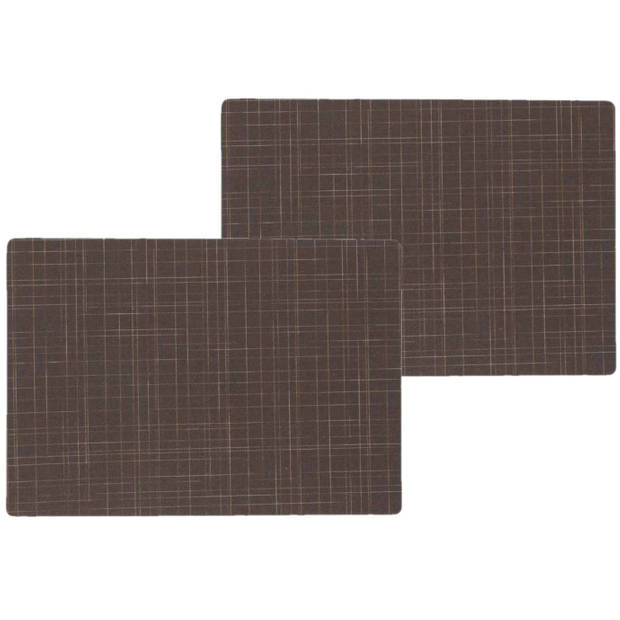 4x stuks stevige luxe Tafel placemats Liso bruin 30 x 43 cm - Placemats