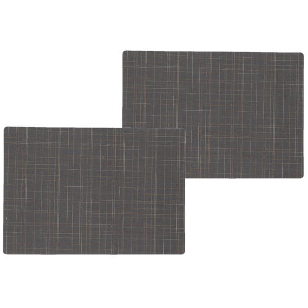 4x stuks stevige luxe Tafel placemats Liso grijs 30 x 43 cm - Placemats