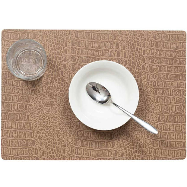 Stevige luxe Tafel placemats Coko beige 30 x 43 cm - Placemats