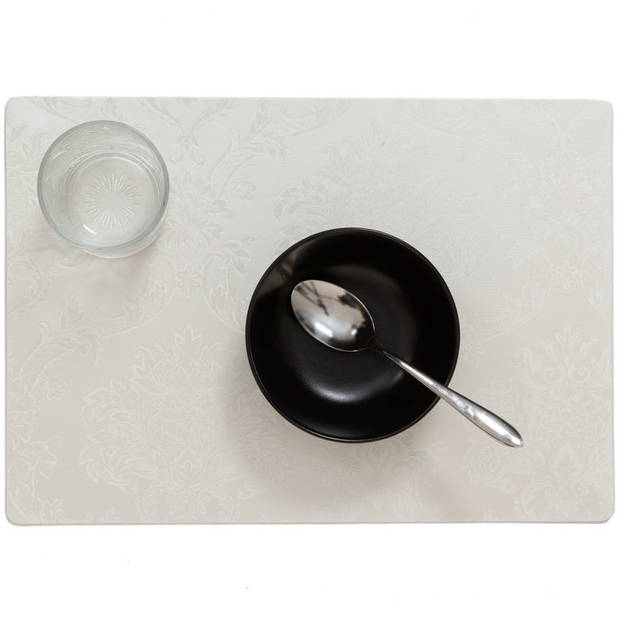 4x stuks stevige luxe Tafel placemats Amatista wit 30 x 43 cm - Placemats