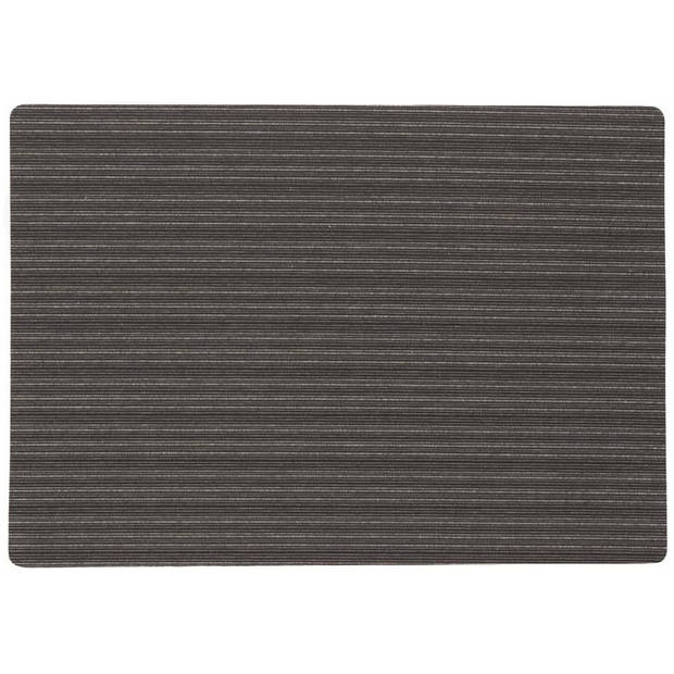 Stevige luxe Tafel placemats Lines zwart 30 x 43 cm - Placemats