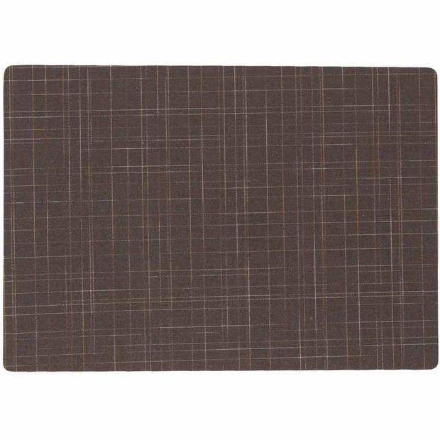 6x stuks stevige luxe Tafel placemats Liso bruin 30 x 43 cm - Placemats