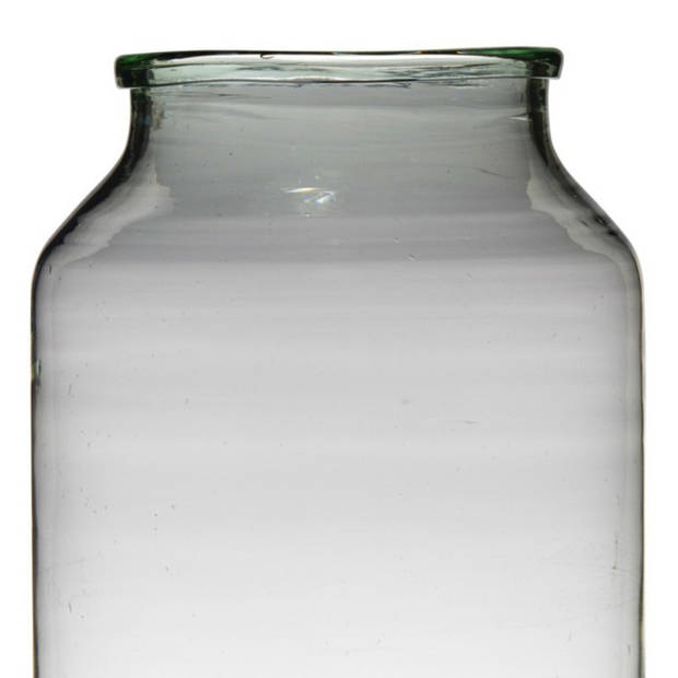 Hakbijl glas Bloemenvaas melkbus vaas - gerecycled glas - transparant - D22 x H42 cm - Vazen
