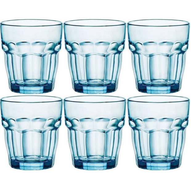 Set van 12x stuks tumbler waterglazen/drinkglazen blauw 270 ml - Drinkglazen
