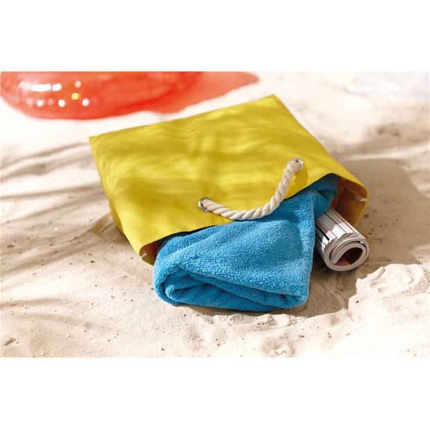 Strandtas met handvat geel Capri 35 x 45 cm - Strandtassen