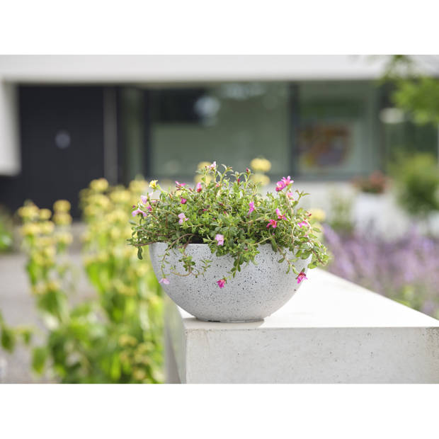 Bloempot/plantenpot van gerecycled kunststof wit D22 en H17 cm - Plantenpotten