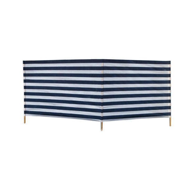 Strand/camping windscherm gestreept wit/blauw 240 cm x 90 cm - Windschermen