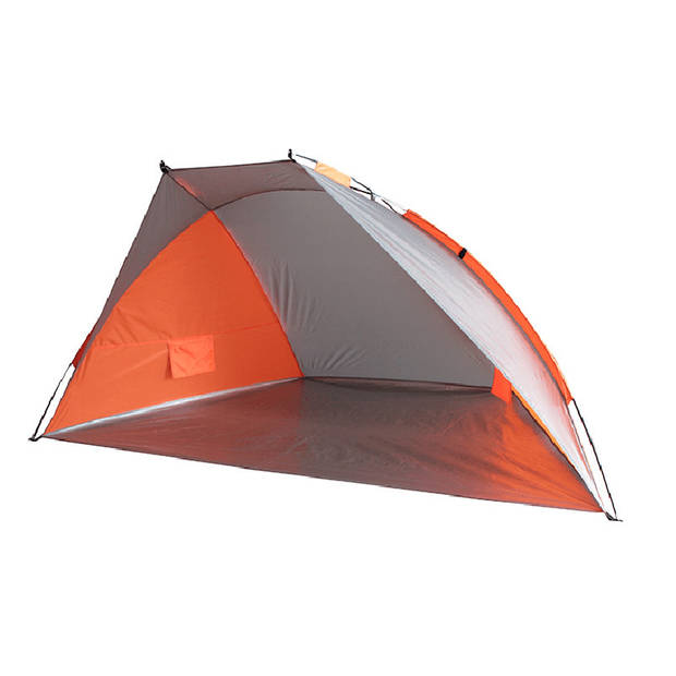 Beachshelter strandtent/windscherm oranje/grijs 270 x 120 cm met UV-bescherming - Windschermen