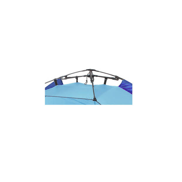 Beachshelter strandtent/windscherm blauw/lichtblauw 200 x 100 cm paraplu opzet systeem - Windschermen