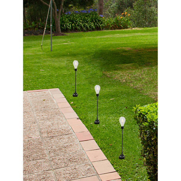 Set van 2x stuks solar tuinlampen/prikspots op zonne-energie 86 cm - Prikspotjes