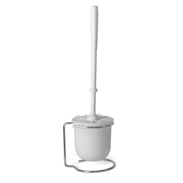 Wc/toiletborstel met houder wit van kunststof - Toiletborstels