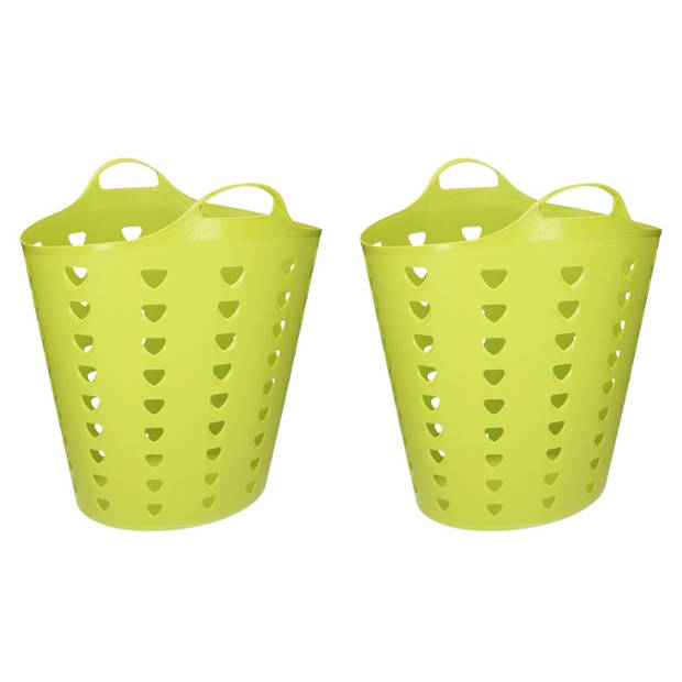 Set van 2x stuks groene wasmand flexibel 47 cm - Wasmanden