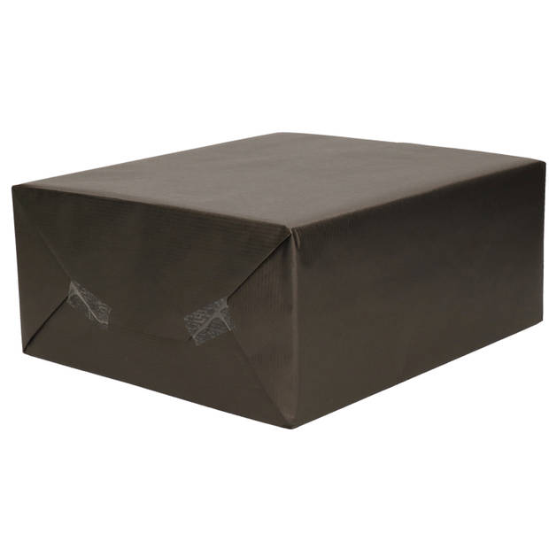 6x Rollen kraft inpakpapier/kaftpapier pakket bruin/zwart/panterprint 200 x 70 cm - Cadeaupapier