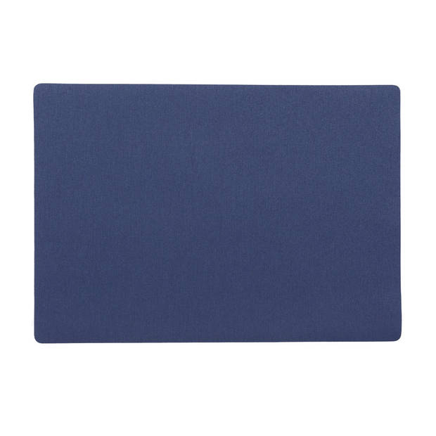 Set van 4x stuks stevige luxe Tafel placemats Plain donkerblauw 30 x 43 cm - Placemats