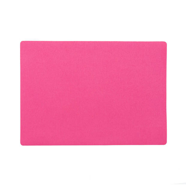 Set van 6x stuks stevige luxe Tafel placemats Plain fuchsia roze 30 x 43 cm - Placemats
