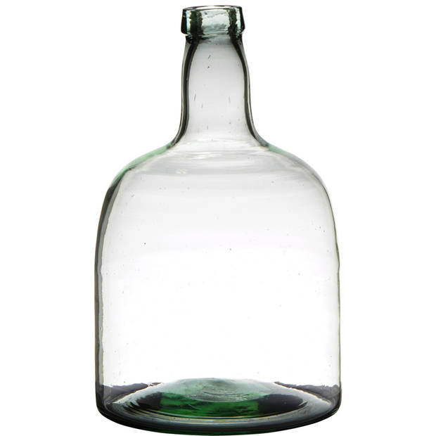 Flessenhals bloemenvaas van glas 30 x 19 cm - Vazen