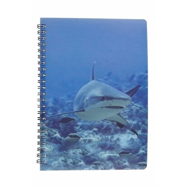 2x stuks haaien schrift 3D 21cm - Notitieboek