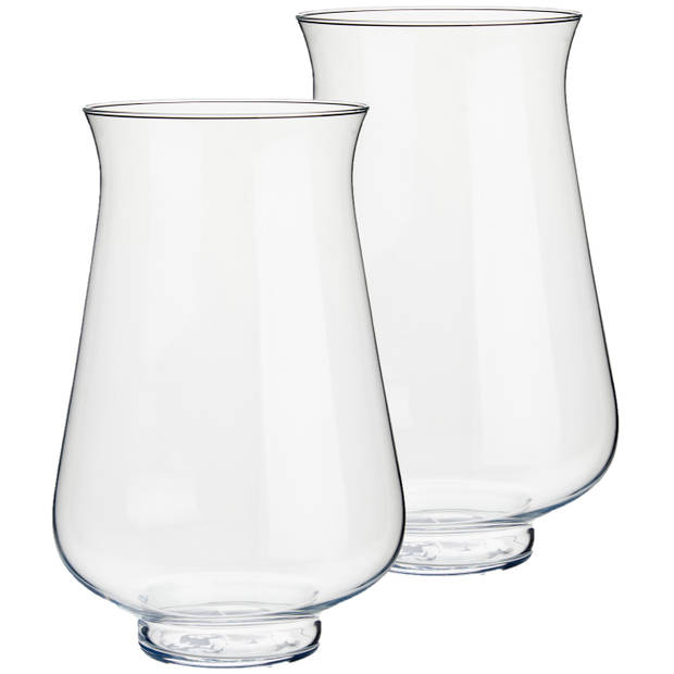 Set van 2x stuks bloemenvazen van glas 21 x 31 cm - Vazen