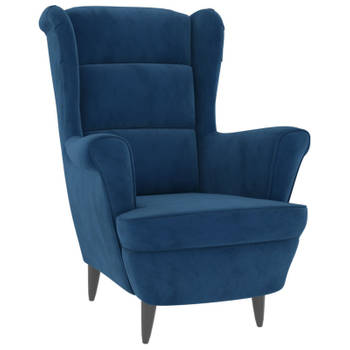 vidaXL Fauteuil fluweel blauw