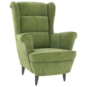 vidaXL Fauteuil fluweel lichtgroen