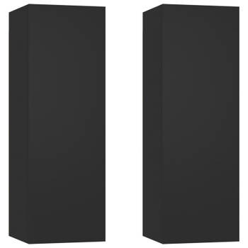 vidaXL Tv-meubelen 2 st 30,5x30x90 cm spaanplaat zwart