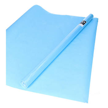 1x Rol kraft inpakpapier lichtblauw 200 x 70 cm - Cadeaupapier
