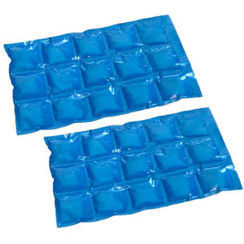 2x stuks herbruikbare flexibele koelelementen icepack 15 x 24 cm - Koelelementen