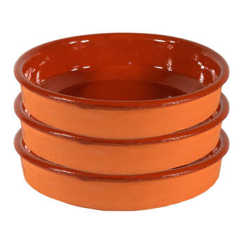 3x Terracotta tapas borden/schalen 40 cm - Snack en tapasschalen