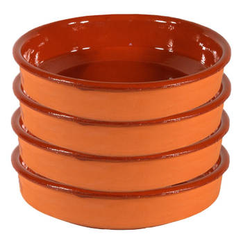 4x Terracotta tapas borden/schalen 35 cm - Snack en tapasschalen