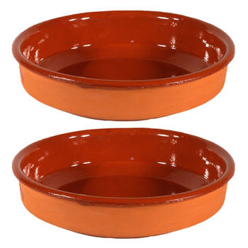 2x Terracotta tapas borden/schalen 35 cm - Snack en tapasschalen