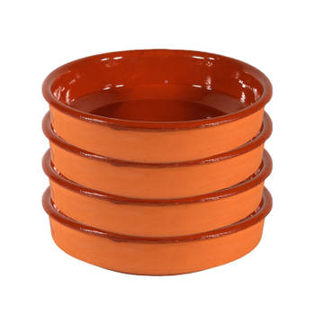 4x Terracotta tapas borden/schalen 18 cm - Snack en tapasschalen