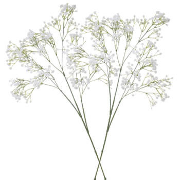 2x stuks kunstbloemen Gipskruid/Gypsophila takken wit 95 cm - Kunstbloemen