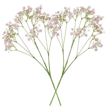 2x stuks kunstbloemen Gipskruid/Gypsophila takken roze 70 cm - Kunstbloemen