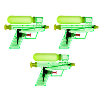 3x Waterpistool/waterpistolen groen 15 cm - Waterpistolen