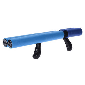 1x Blauw waterpistool/waterpistolen van foam 40 cm met handvat en dubbele spuit - Waterpistolen