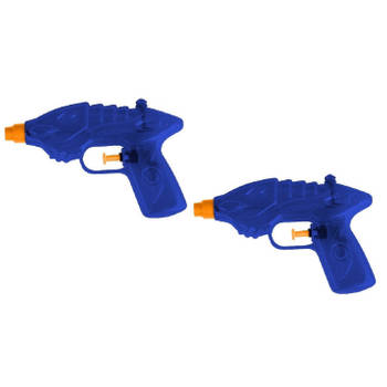 2x Waterpistool/waterpistolen blauw 16,5 cm - Waterpistolen