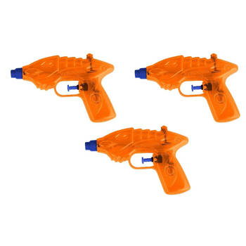 3x Waterpistool/waterpistolen oranje 16,5 cm - Waterpistolen