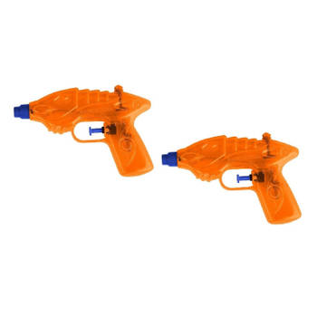2x Waterpistool/waterpistolen oranje 16,5 cm - Waterpistolen