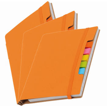 Pakket van 3x stuks schoolschriften/notitieboeken A6 gelinieerd oranje - Notitieboek