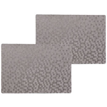 4x stuks stevige luxe Tafel placemats Stones grijs 30 x 43 cm - Placemats