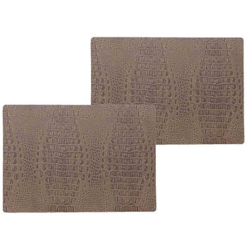 6x stuks stevige luxe Tafel placemats Coko bruin 30 x 43 cm - Placemats
