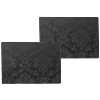 6x stuks stevige luxe Tafel placemats Amatista zwart 30 x 43 cm - Placemats