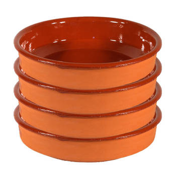 4x Terracotta tapas borden/schalen 26 cm - Snack en tapasschalen