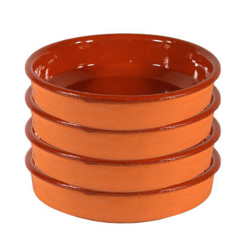 4x Terracotta tapas borden/schalen 24 cm - Snack en tapasschalen