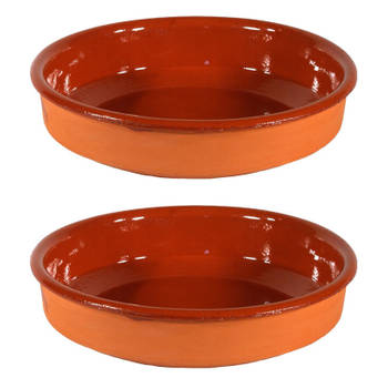 2x Terracotta tapas borden/schalen 21 cm - Snack en tapasschalen
