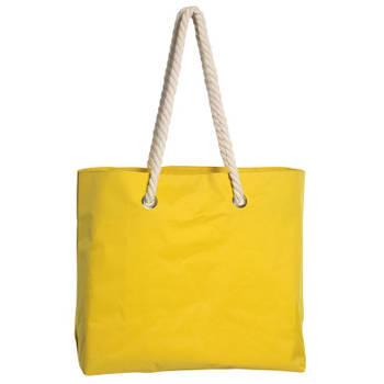 Strandtas met handvat geel Capri 35 x 45 cm - Strandtassen