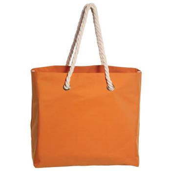 Strandtas met handvat oranje Capri 35 x 45 cm - Strandtassen
